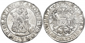 Charles I (1516-1556). 1 thaler. 1548. Donauwörth. W. (Km-MB3). (Dav-9170). Ag. 28,69 g. Minor nicks on edge. Almost XF. Est...1500,00. 

Spanish de...