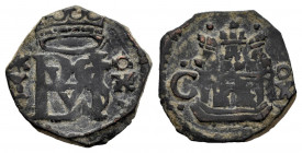 Philip II (1556-1598). Blanca. Cuenca. (Cal-36 var). Ae. 1,37 g. Assayer X rectified on A cruciform. VF. Est...30,00. 

Spanish description: Felipe ...