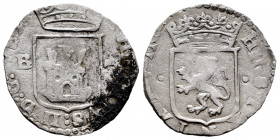 Philip II (1556-1598). Cuartillo. Burgos. (Cal-78 var). Ag. 2,62 g. B and waning moon on obverse. Obverse oxidation. Choice F. Est...35,00. 

Spanis...