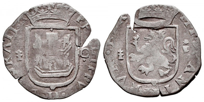 Philip II (1556-1598). Cuartillo. Cuenca. (Cal-79). Ve. 2,58 g. Pellet over the ...