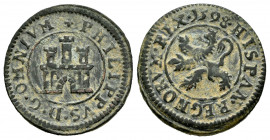 Philip II (1556-1598). 2 maravedis. 1598. Segovia. (Cal-87). (Jarabo-Sanahuja-B16). Ae. 3,56 g. Without mintmark and value indication. Choice VF. Est....