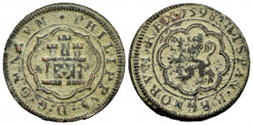 Philip II (1556-1598). 4 maravedis. 1598. Segovia. (Cal-91). (Jarabo-Sanahuja-B8). Ae. 6,13 g. Without mintmark and value indication. Scarce. Almost V...