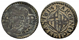 Philip III (1598-1621). 1 ardite. 1615. Barcelona. (Cal-26). (Cru C.G-4345c). 1,62 g. Almost VF/VF. Est...20,00. 

Spanish description: Felipe III (...