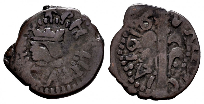 Philip III (1598-1621). Dinero. 1610. Valencia. (Cal-54). Ae. 1,14 g. F. Est...1...