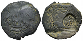 Philip III (1598-1621). 4 maravedis. 1601. Cuenca. (Cal-361). (Jarabo-Sanahuja-E60). Ae. 8,09 g. Countermark of VIII Maravedís from Valladolid . VF. E...