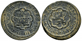 Philip III (1598-1621). 4 maravedis. 1599. Segovia. C. (Cal-250). (Jarabo-Sanahuja-C23). Ae. 6,43 g. Without mintmark and value indication. Choice VF....
