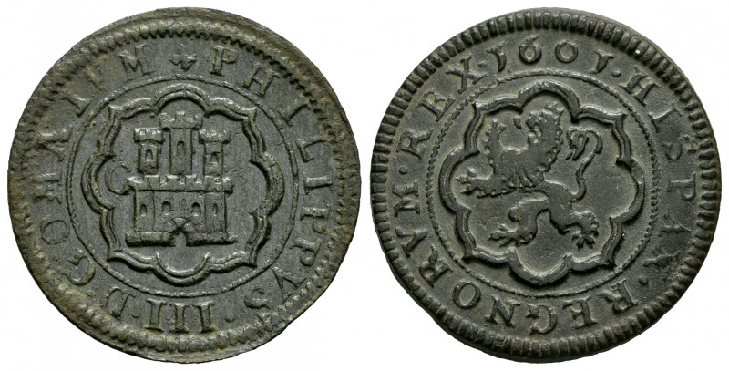 Philip III (1598-1621). 4 maravedis. 1601. Segovia. C. (Cal-251). (Jarabo-Sanahu...