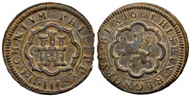 Philip III (1598-1621). 4 maravedis. 1601. Segovia. C. (Cal-251). (Jarabo-Sanahuja-C25). Ae. 4,86 g. Without mintmark and value indication. End of pla...