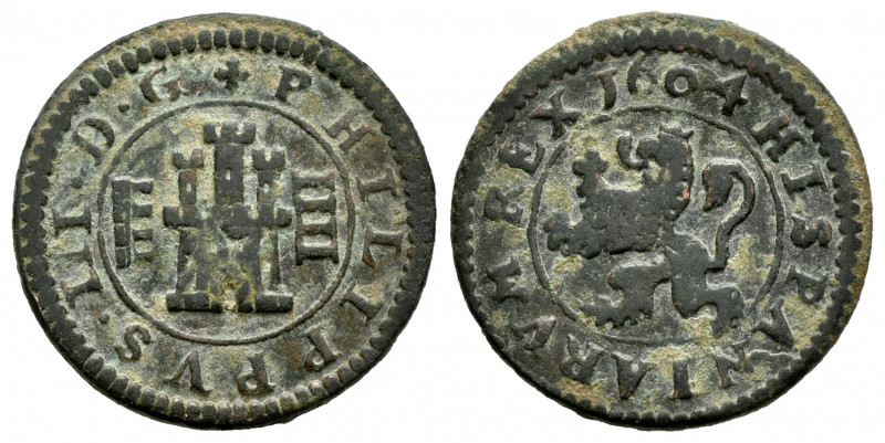 Philip III (1598-1621). 4 maravedis. 1604. Segovia. (Cal-259). (Jarabo-Sanahuja-...