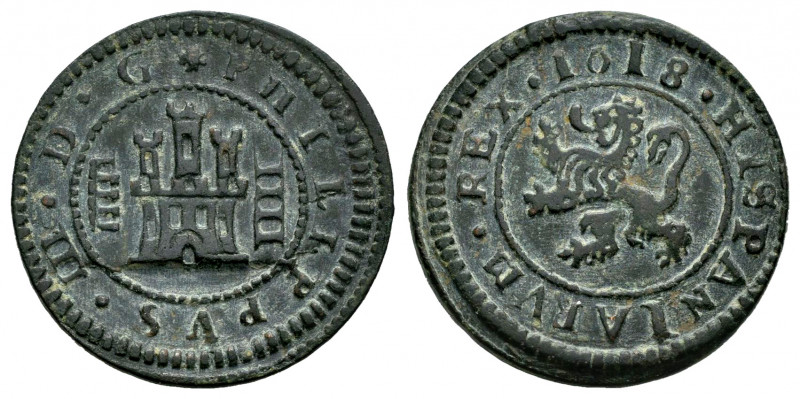 Philip III (1598-1621). 4 maravedis. 1618. Segovia. (Cal-268). (Jarabo-Sanahuja-...