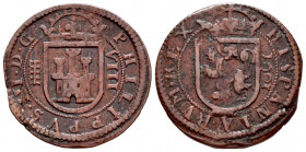 Philip III (1598-1621). 8 maravedis. 1601. Segovia. (Jarabo-Sanahuja-Pág. 178). Ae. 5,63 g. Jarabo classifies it as a Contemporary counterfeit as it i...