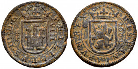 Philip III (1598-1621). 8 maravedis. 1604. Segovia. (Cal-326). (Jarabo-Sanahuja-D217). Ae. 5,52 g. Almost VF. Est...20,00. 

Spanish description: Fe...