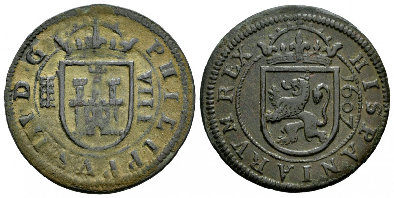Philip III (1598-1621). 8 maravedis. 1607. Segovia. (Cal-331). (Jarabo-Sanahuja-...