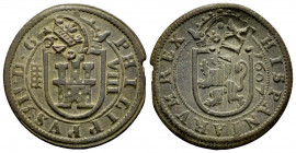 Philip III (1598-1621). 8 maravedis. 1607. Segovia. (Cal-331). Ae. 6,37 g. Countermark of XII Maravedís from Toledo 1642. Choice VF. Est...25,00. 

...