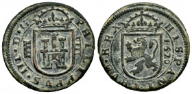 Philip III (1598-1621). 8 maravedis. 1620. Segovia. (Cal-341). (Jarabo-Sanahuja-D236). Ae. 6,17 g. Aqueduct with four arches. Choice VF. Est...35,00. ...