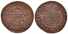 Albert and Elizabeth (1598-1621). Jeton. 1610. Maastricht. (Dugn-3664). Ae. 4,90 g. VF. Est...40,00. 

Spanish description: Alberto e Isabel (1598-1...