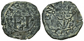 Philip IV (1621-1665). 4 cornados. Sin fecha. Pamplona. (Cal-72). Ae. 3,43 g. Triangular shield. VF. Est...150,00. 

Spanish description: Felipe IV ...