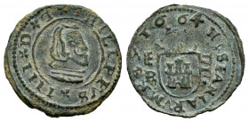 Philip IV (1621-1665). 4 maravedis. 1664. Segovia. BR. (Cal-257). (Jarabo-Sanahuja-M572). Ae. 1,06 g. Choice VF. Est...35,00. 

Spanish description:...