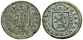 Philip IV (1621-1665). 8 maravedis. 1621. Segovia. (Cal-385). (Jarabo-Sanahuja-F269). Ae. 5,90 g. Almost VF/VF. Est...25,00. 

Spanish description: ...
