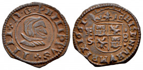 Philip IV (1621-1665). 8 maravedis. 1661. Segovia. S. (Cal-393). Ae. 2,40 g. VF. Est...30,00. 

Spanish description: Felipe IV (1621-1665). 8 marave...