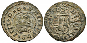 Philip IV (1621-1665). 16 maravedis. 1664. Coruña. R. (Cal-455). (Jarabo-Sanahuja-M132). Ae. 4,86 g. Choice VF. Est...40,00. 

Spanish description: ...