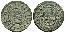 Philip IV (1621-1665). 16 maravedis. 1664. Coruña. R. (Cal-455). (Jarabo-Sanahuja-M132). Ae. 5,25 g. Choice VF. Est...40,00. 

Spanish description: ...