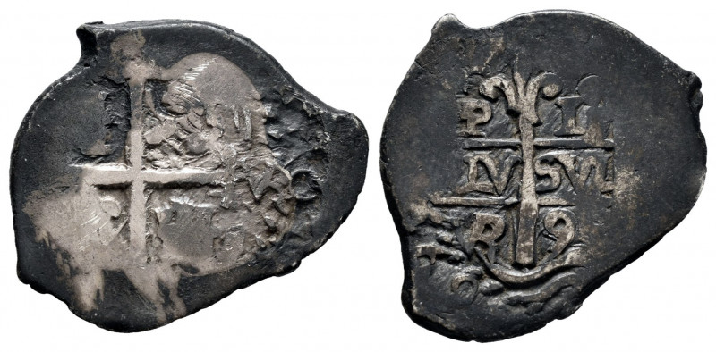 Charles II (1665-1700). 1 real. 1690(?). Potosí. VR. (Cal-¿283?). Ag. 3,49 g. Da...