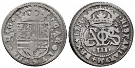 Charles III The Pretender (1701-1714). 2 reales. 1711. Barcelona. (Cal-32). Ag. 4,25 g. F/Choice F. Est...25,00. 

Spanish description: Carlos III, ...