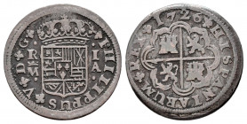 Philip V (1700-1746). 1 real. 1726. Madrid. A. (Cal-437). Ag. 2,60 g. VF/Almost VF. Est...35,00. 

Spanish description: Felipe V (1700-1746). 1 real...
