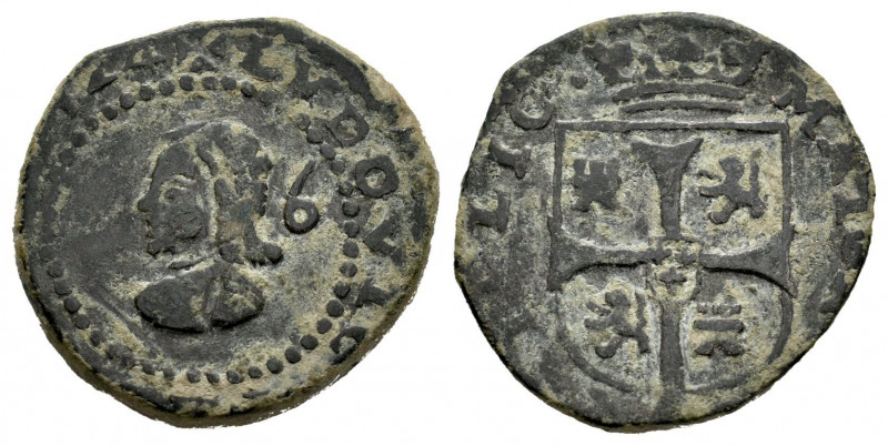 Luis I (1724). Treseta. 1724. Mallorca. (Cal-2). Ae. 4,00 g. King´s name visible...