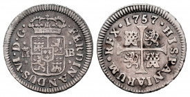 Ferdinand VI (1746-1759). 1/2 real. 1757. Madrid. JB. (Cal-75). Ag. 1,34 g. Choice VF. Est...25,00. 

Spanish description: Fernando VI (1746-1759). ...