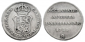 Charles IV (1788-1808). "Proclamation" medal. 1789. Madrid. (H-65). (Vives-88). Ag. 1,56 g. Almost VF. Est...25,00. 

Spanish description: Carlos IV...