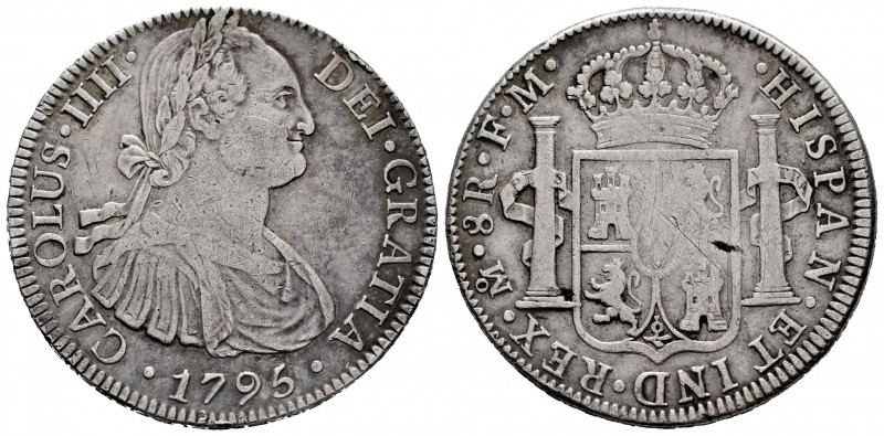 Charles IV (1788-1808). 8 reales. 1795. México. FM. (Cal-958). Ag. 25,93 g. VF/A...