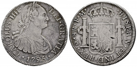 Charles IV (1788-1808). 8 reales. 1795. México. FM. (Cal-958). Ag. 25,93 g. VF/Almost VF. Est...70,00. 

Spanish description: Carlos IV (1788-1808)....