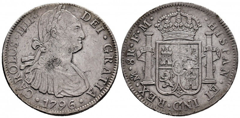 Charles IV (1788-1808). 8 reales. 1796. México. FM. (Cal-959). Ag. 26,79 g. Choi...