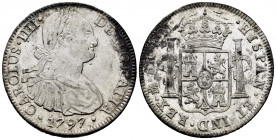 Charles IV (1788-1808). 8 reales. 1797. México. FM. (Cal-960). Ag. 27,08 g. Stains. Faint scratches. Original luster. Almost XF. Est...70,00. 

Span...