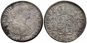Charles IV (1788-1808). 8 reales. 1793. México. FM. (Cal-955). Ag. 26,97 g. Soft tone. VF/Choice VF. Est...60,00. 

Spanish description: Carlos IV (...