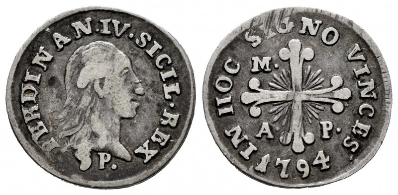 Ferdinand IV of Naples, Infant of Spain. Carlino. 1794. Naples. M/A-P. (Tauler-3...
