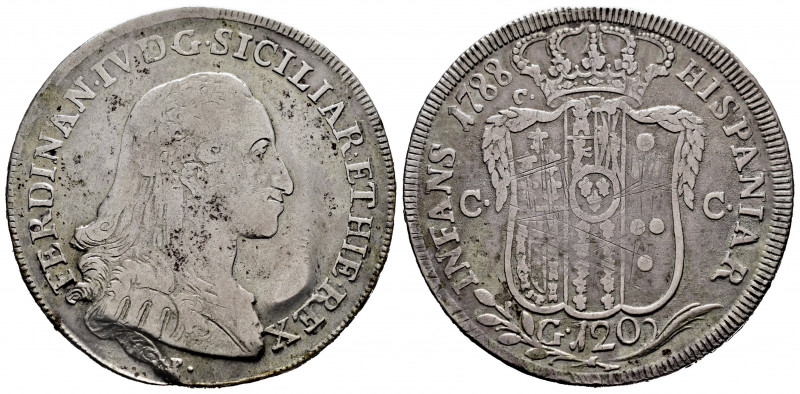 Ferdinand IV of Naples, Infant of Spain. 1 piastra / 120 grana. 1788. Naples. DP...