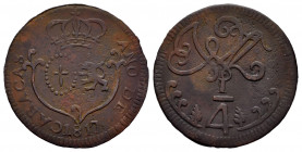 Ferdinand VII (1808-1833). 1/4 real. 1817. Caracas. (Cal-66). Ae. 2,27 g. Small date. VF. Est...50,00. 

Spanish description: Fernando VII (1808-183...