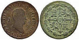 Ferdinand VII (1808-1833). 8 maravedis. 1815. Jubia. (Cal-193). Ae. 9,67 g. Choice F/VF. Est...20,00. 

Spanish description: Fernando VII (1808-1833...