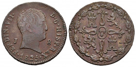 Ferdinand VII (1808-1833). 8 maravedis. 1825. Jubia. (Cal-208). Ae. 9,99 g. Almost VF. Est...25,00. 

Spanish description: Fernando VII (1808-1833)....