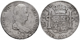 Ferdinand VII (1808-1833). 8 reales. 1812. Lima. JP. (Cal-1244). Ag. 26,91 g. Choice F/Almost VF. Est...60,00. 

Spanish description: Fernando VII (...