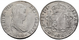 Ferdinand VII (1808-1833). 8 reales. 1814. México. JJ. (Cal-1326). Ag. 26,83 g. Almost VF. Est...50,00. 

Spanish description: Fernando VII (1808-18...