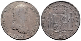 Ferdinand VII (1808-1833). 8 reales. 1808. Potosí. PJ. (Cal-1373). Ag. 26,91 g. Choice F/Almost VF. Est...50,00. 

Spanish description: Fernando VII...