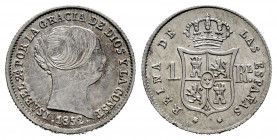 Elizabeth II (1833-1868). 1 real. 1852. Sevilla. (Cal-321). Ag. 1,27 g. Scratches on obverse. Choice VF/XF. Est...30,00. 

Spanish description: Isab...