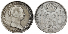 Elizabeth II (1833-1868). 10 reales. 1852. Sevilla. (Cal-547). Ag. 12,78 g. Almost VF. Est...60,00. 

Spanish description: Isabel II (1833-1868). 10...