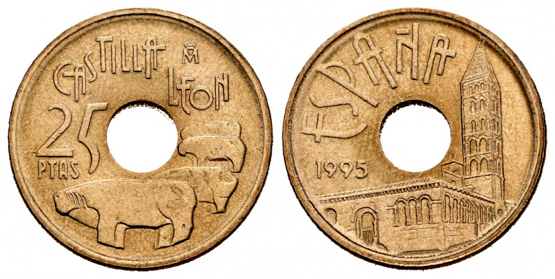 Juan Carlos I (1975-2014). 25 pesetas. 1995. Madrid. Sin Y de Castilla y León. (...