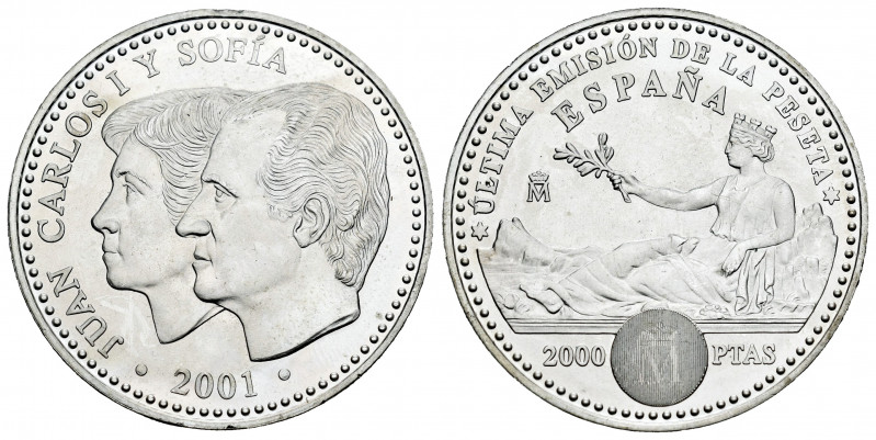 Juan Carlos I (1975-2014). 2.000 pesetas. 2001. Madrid. (Cal-179). Ag. 18,07 g. ...