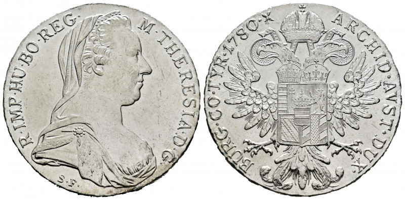 Austria. Maria Theresa. 1 thaler. 1780. (Km-T1). Ag. 28,01 g. Official re-struck...